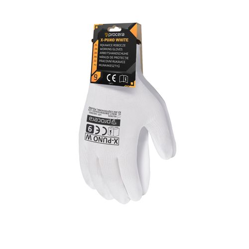 PU-COATED PROTECTIVE GLOVES WITH A HANGING RING X-PUNO WHITE X-PUNO WHITE ZAW 7