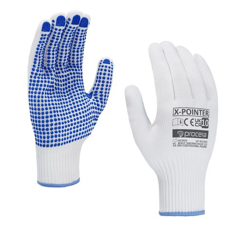 POLYESTER PROTECTIVE GLOVES WITH X-POINTER DOTTING X-POINTER 7
