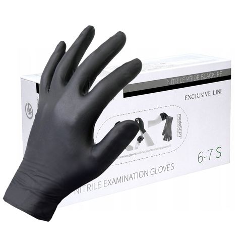 BLACK NITRILE EXAMINATION GLOVES 100 PCS RNITBLACK PF S